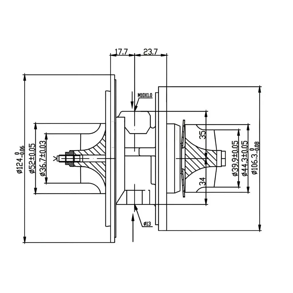 CHRA Turbo Sprinter 211 311 411 2.2 | GT1852V 726698 Eixo