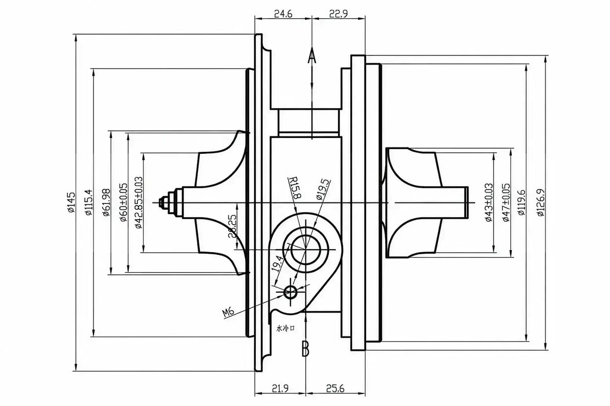 CHRA Eixo Turbina Amarok V6 3.0 TDI OEM 839077-1011S