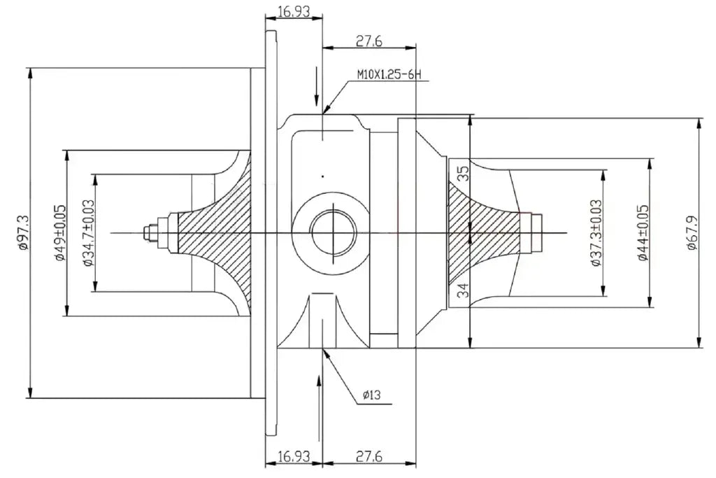 28200-42700 CHRA Kia Bongo K2500 2.5 D4BH