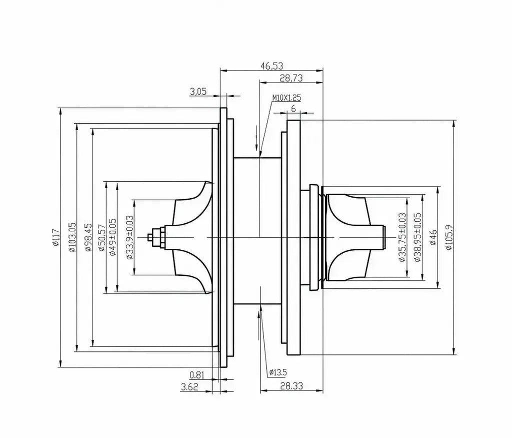 831157-5003S CHRA Ford Ranger 2.2 TDCi 160cv