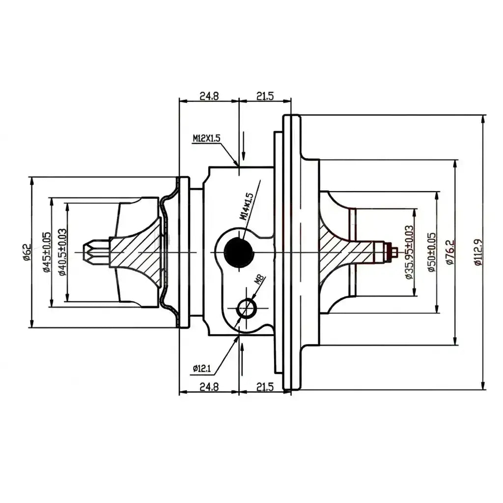 CHRA Turbo Audi A3 1.8T 20V | K03 5303-970-0029 Eixo Rotor