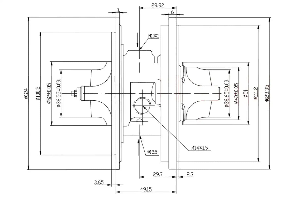 Conjunto Rotativo CHRA GM S10 2.8 Duramax GT22V