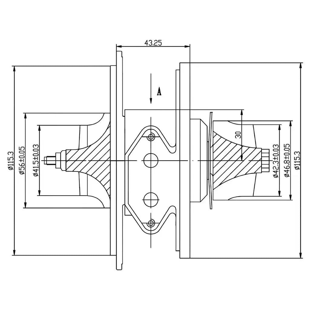 CHRA Turbo Pathfinder 2.5 YD25 | GT2056V 767720-0001 Eixo
