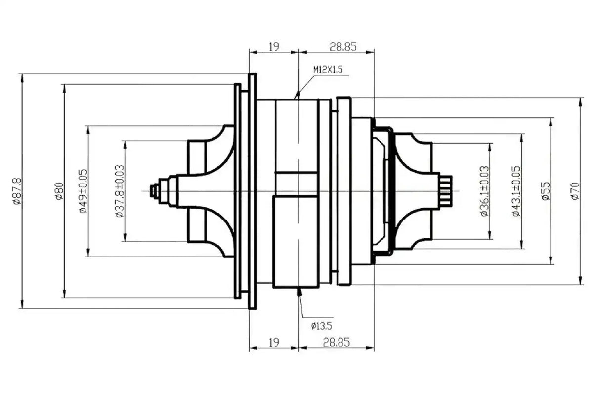 CHRA TF035HM-12T-6 MWM 4.07 Minigerador 49135-06500