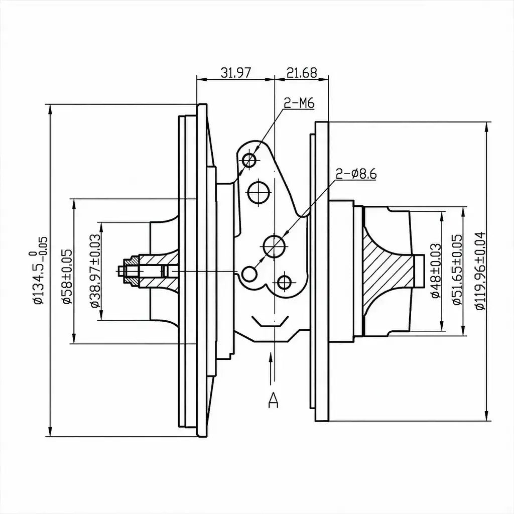 CHRA Hilux 3.0 1KD Eixo Rotor Turbina OEM 17201-0L040