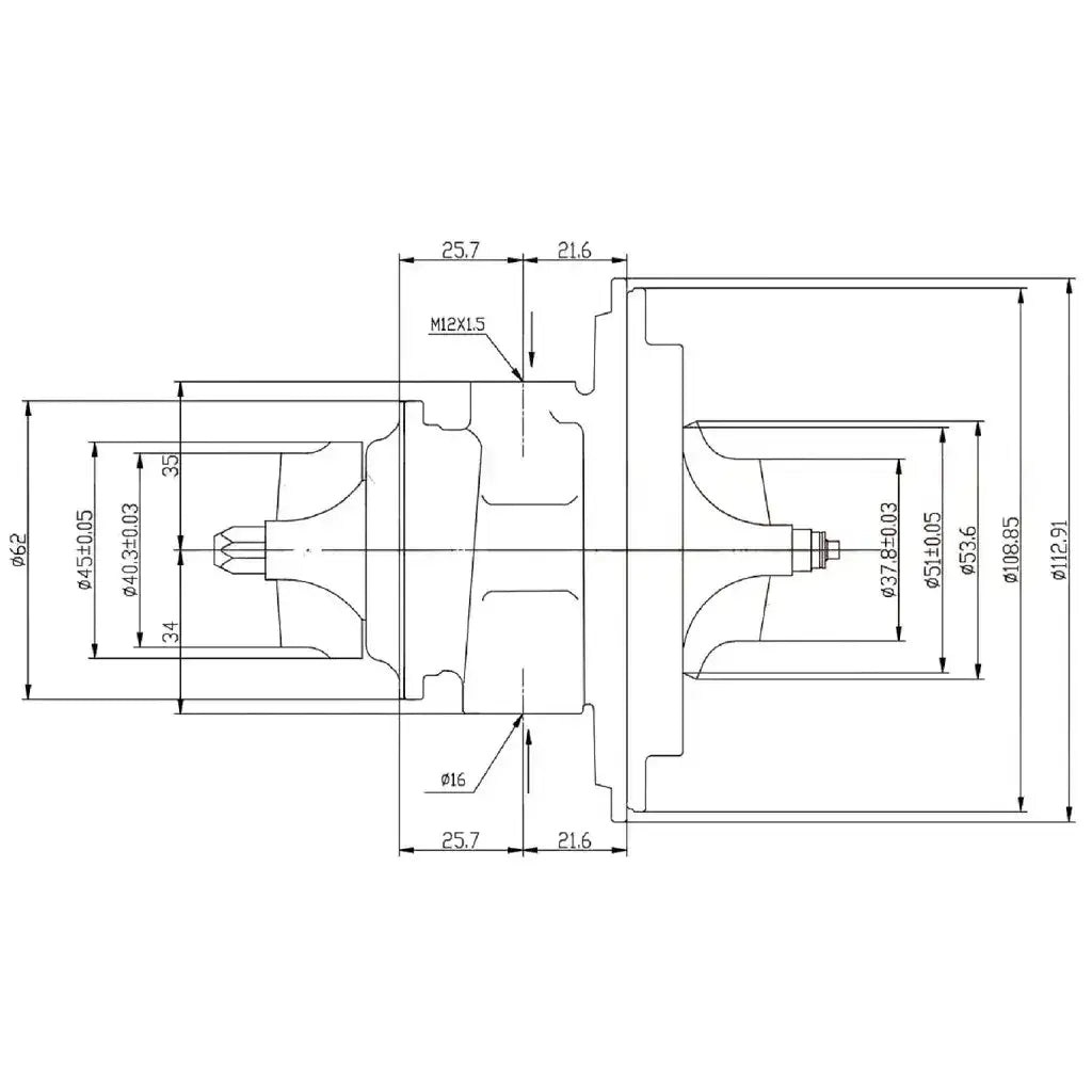 Chra Citroen Jumper 2.3 16v Multijet K03 | Eixo e Rotor