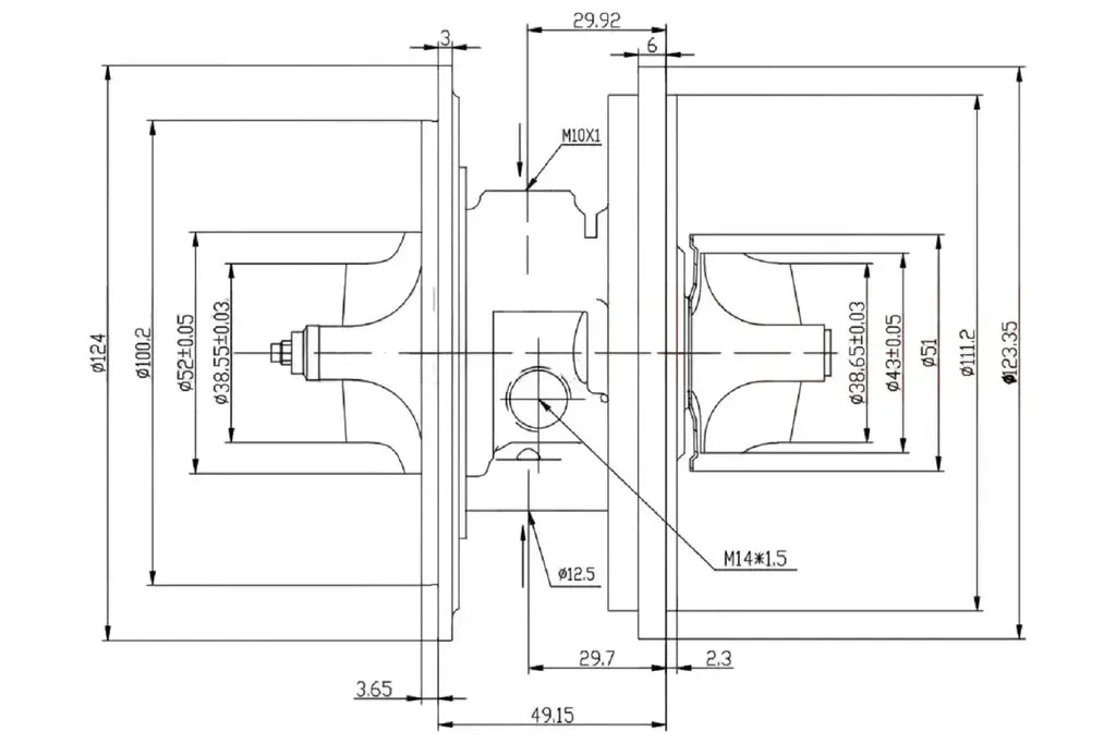 OEM 55598230 CHRA Turbo S10 2.8 Duramax GTB1756VK