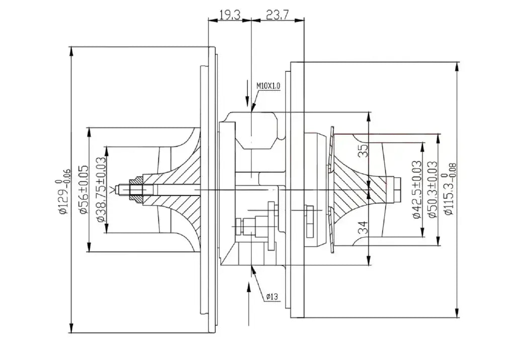 OEM 724652-0001 CHRA Turbo Ranger 2.8 Power Stroke GTA2256V