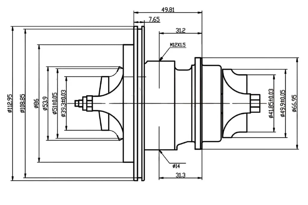 TC0130396 Conjunto Rotativo Turbina Blazer 2.8 Diesel